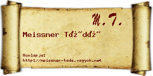 Meissner Tádé névjegykártya